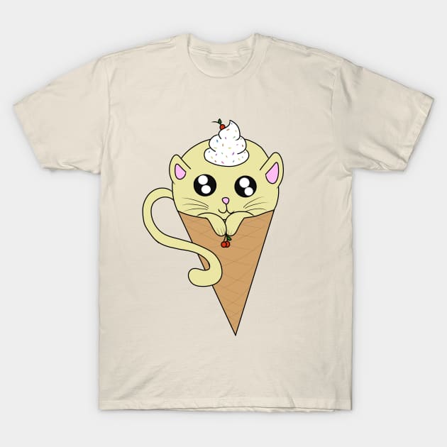 Ice Cream Cat T-Shirt by LillyTheChibi